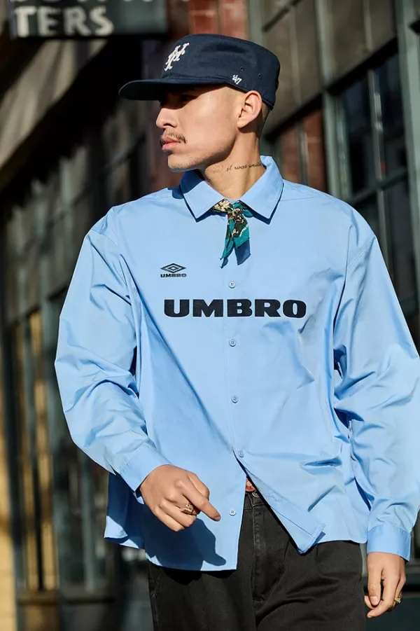 Umbro Exclusive Blue Logo Oxford Shirt