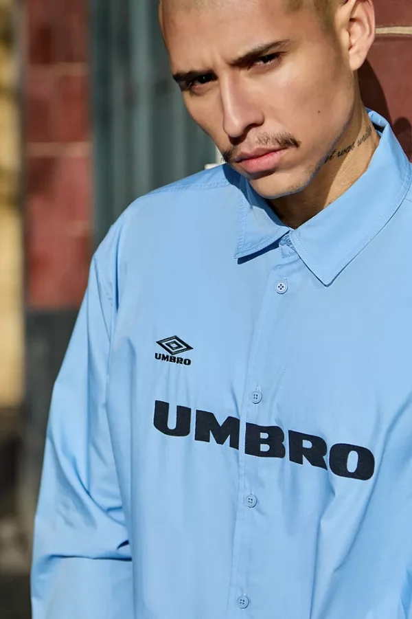 Umbro Exclusive Blue Logo Oxford Shirt - Image 2