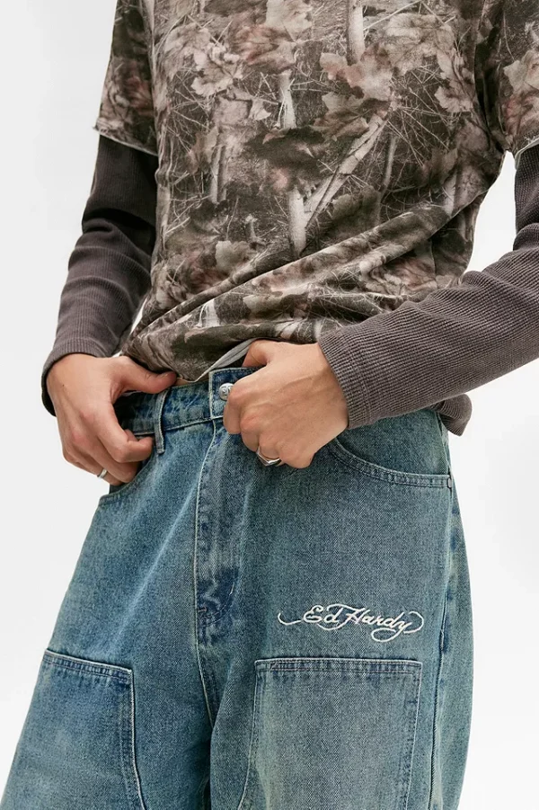 Texans de doble genoll de Drac exclusius de la UO d'Ed Hardy - Image 3