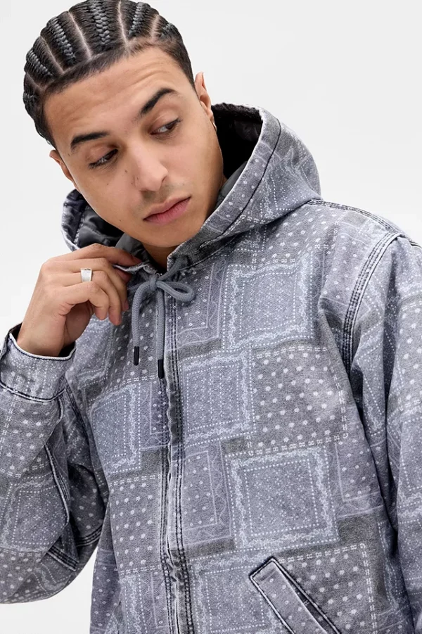 Urbana style Rex Bandana Canvas Skate Hoodie - Image 4