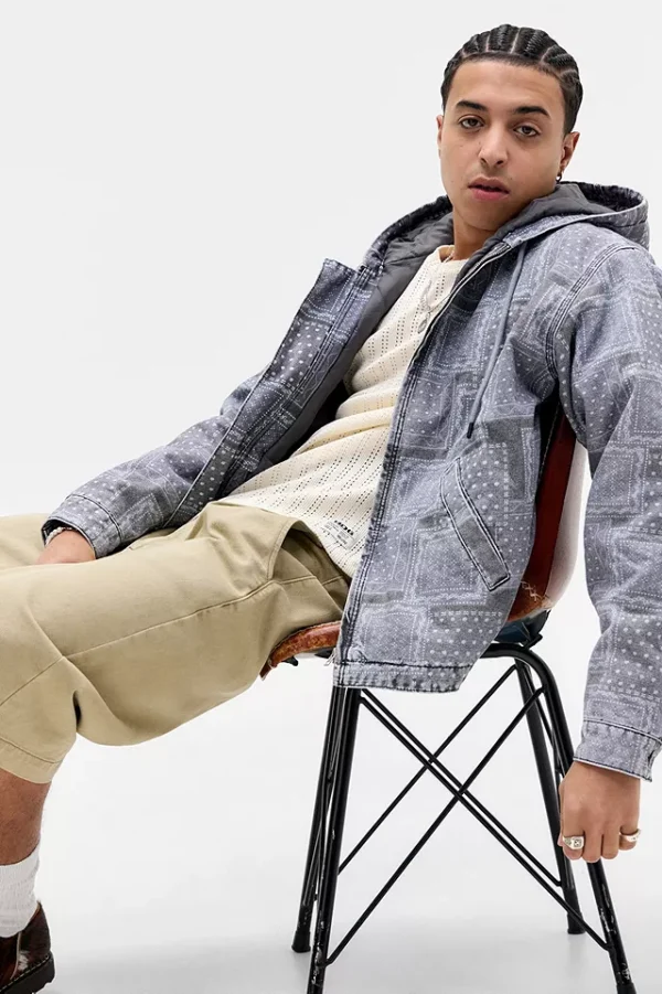Urbana style Rex Bandana Canvas Skate Hoodie - Image 2
